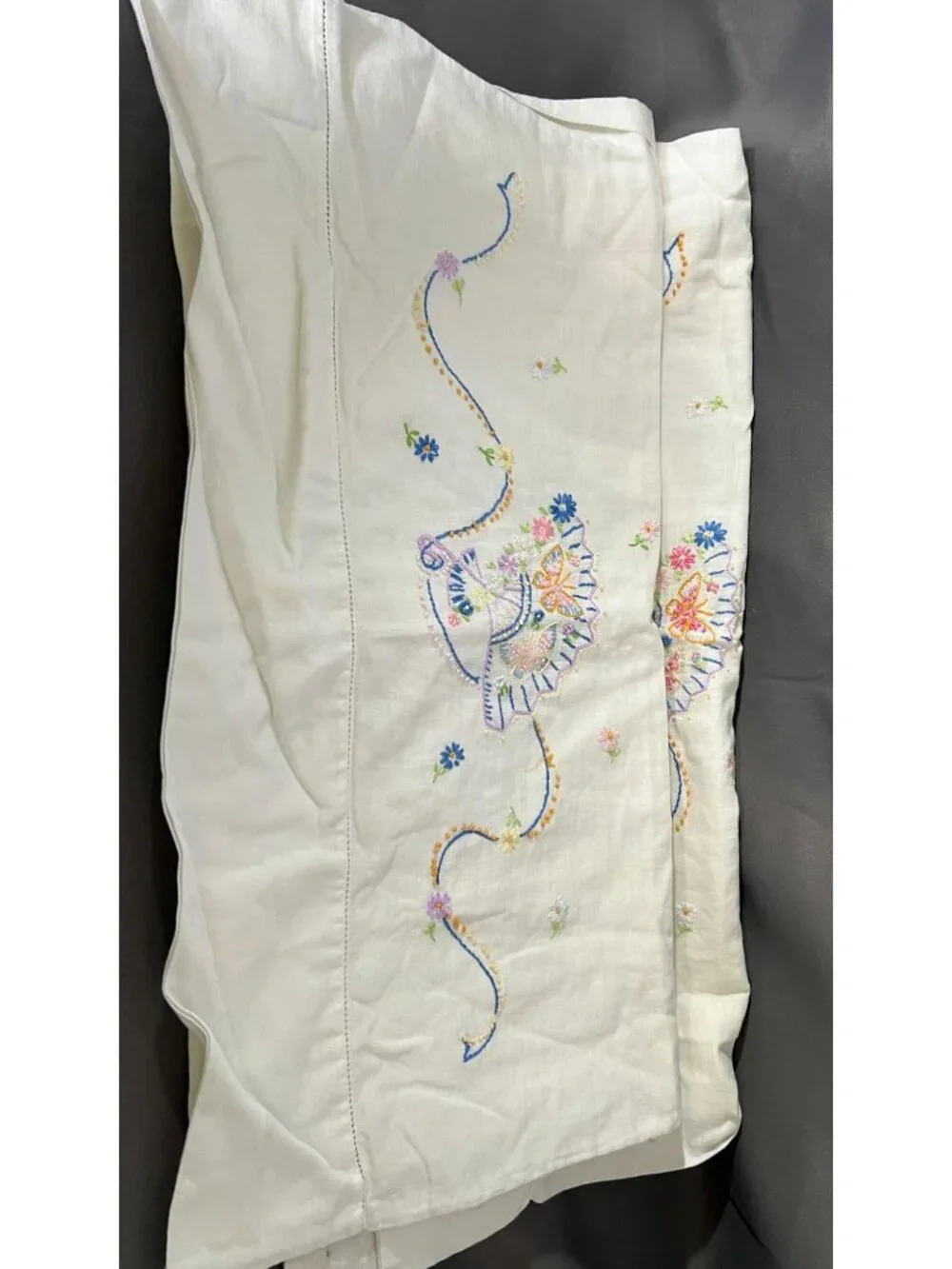 Vintage Embroidered Fabric Squares & Linens Collection